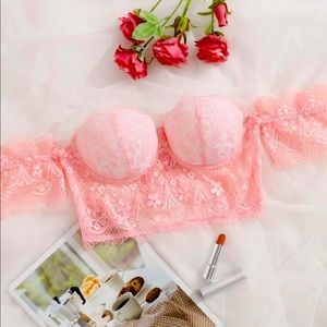 Floral Lace Bardot underwire bra